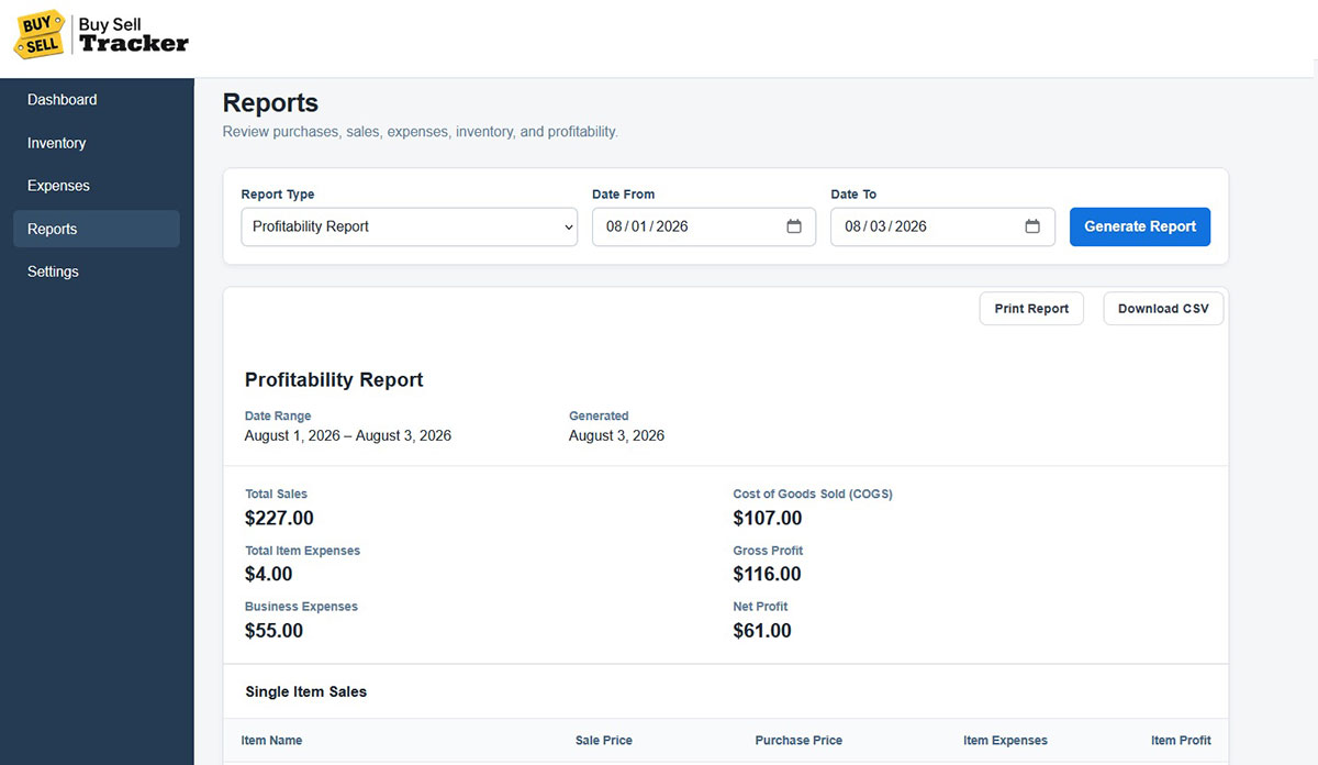 reports preview